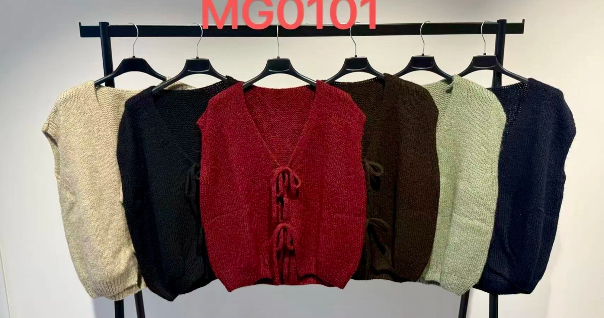 Gilet sans manches en maille à liens noués 2