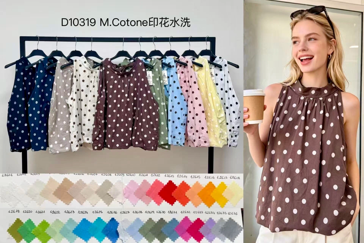 Top Fluide à Pois en coton  –Nœud au Dos 2