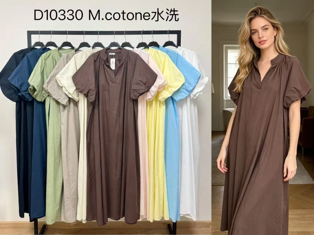 Robe Longue bohème en coton manches bouffantes 2