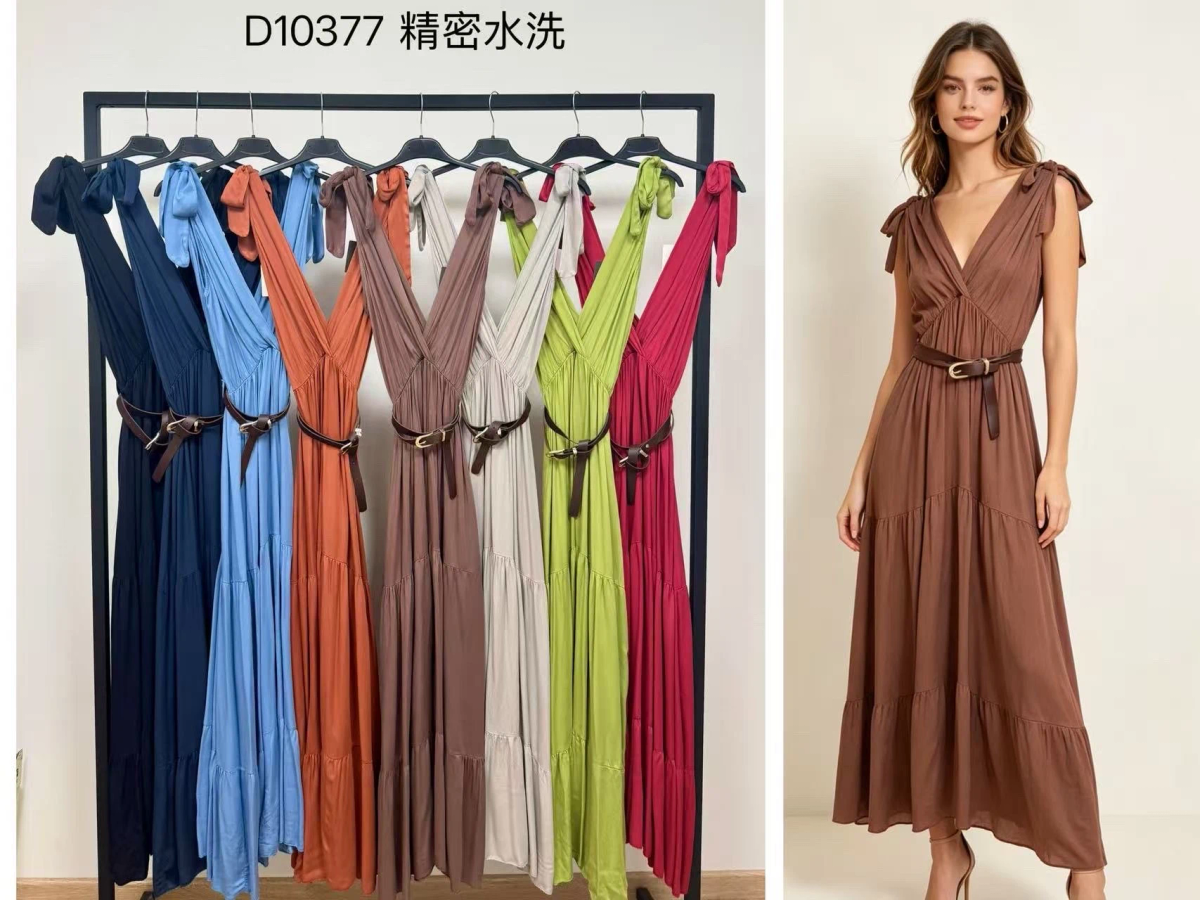 Robe Longue Fluide Croisée avec Ceinture – Style Bohème Chic 2