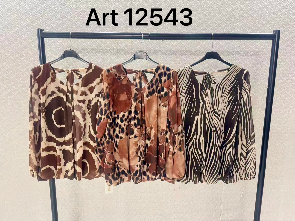 Blouse fluide imprimée dos noué doublure viscose 3