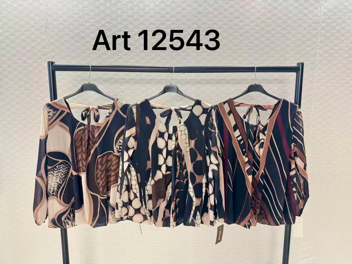 Blouse fluide imprimée dos noué doublure viscose 2