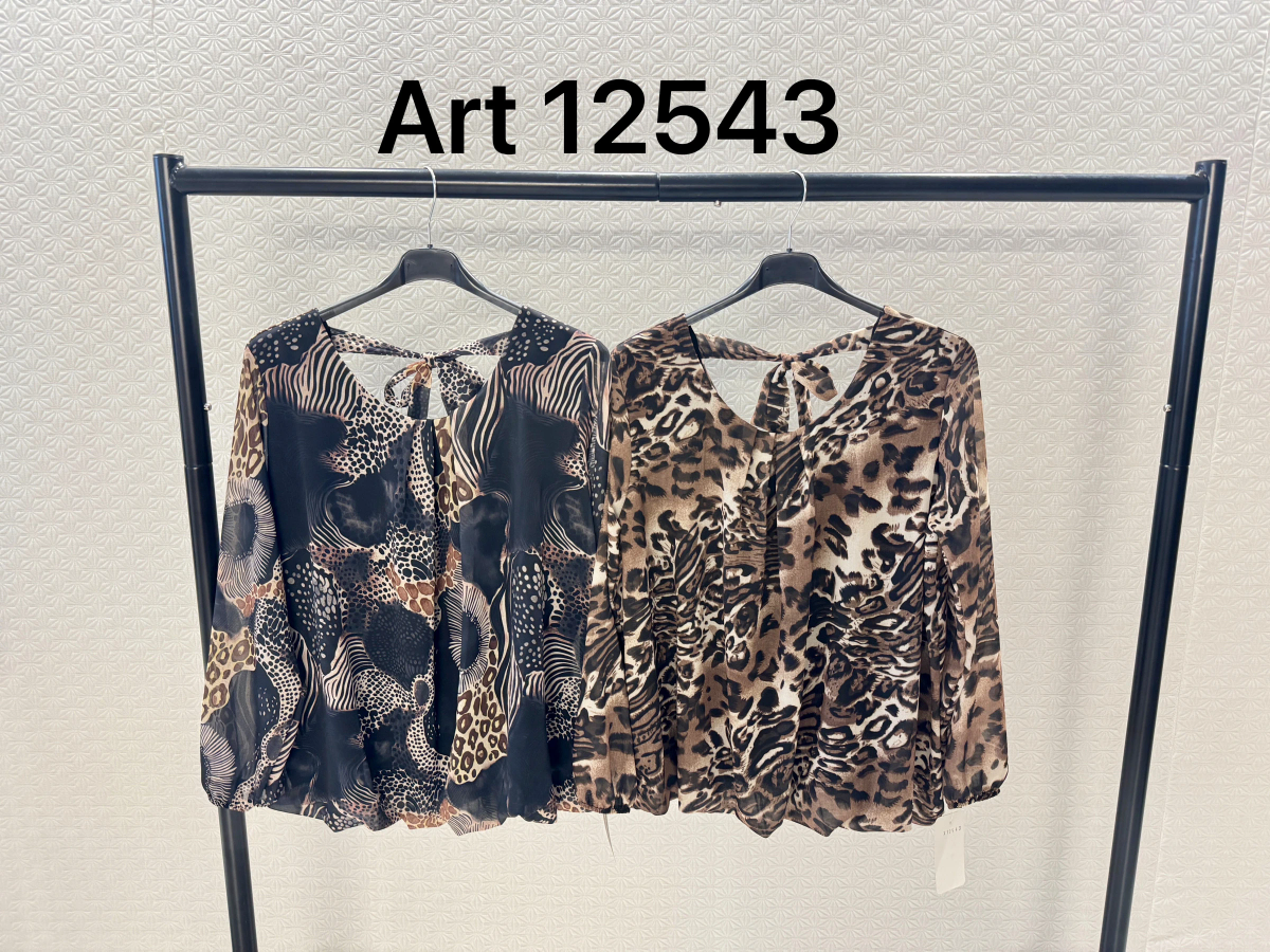 Blouse fluide imprimée dos noué doublure viscose 2