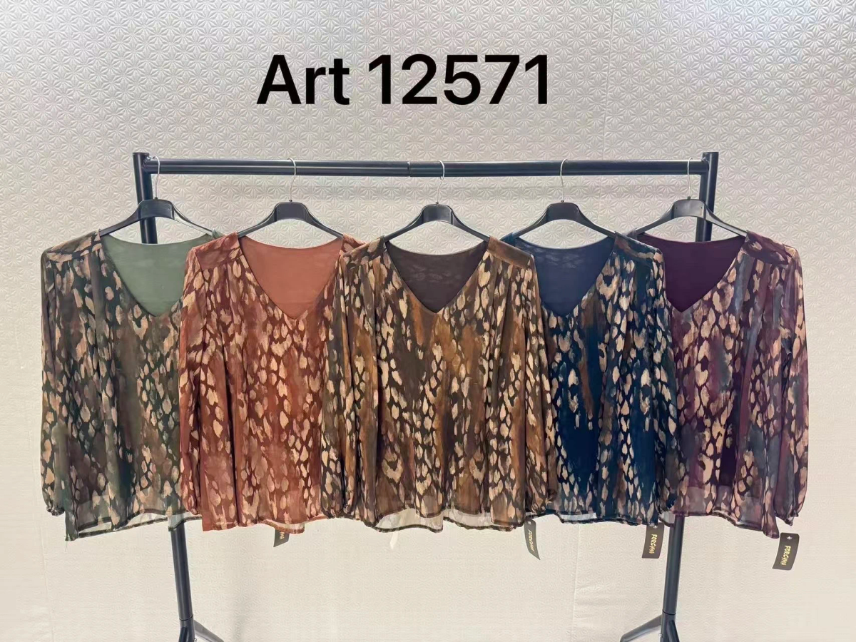 Blouse Col V – Imprimé Animal 2