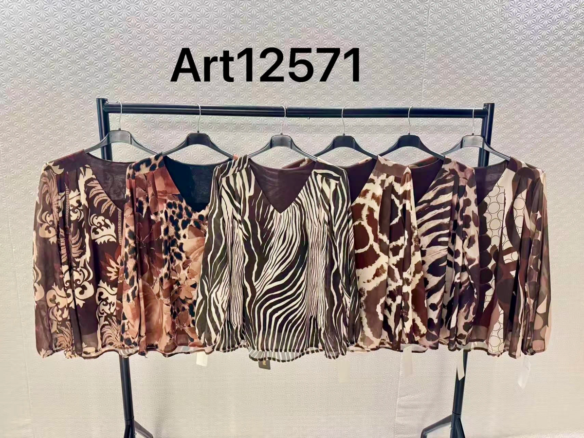 Blouse Col V – Imprimé Animal 2