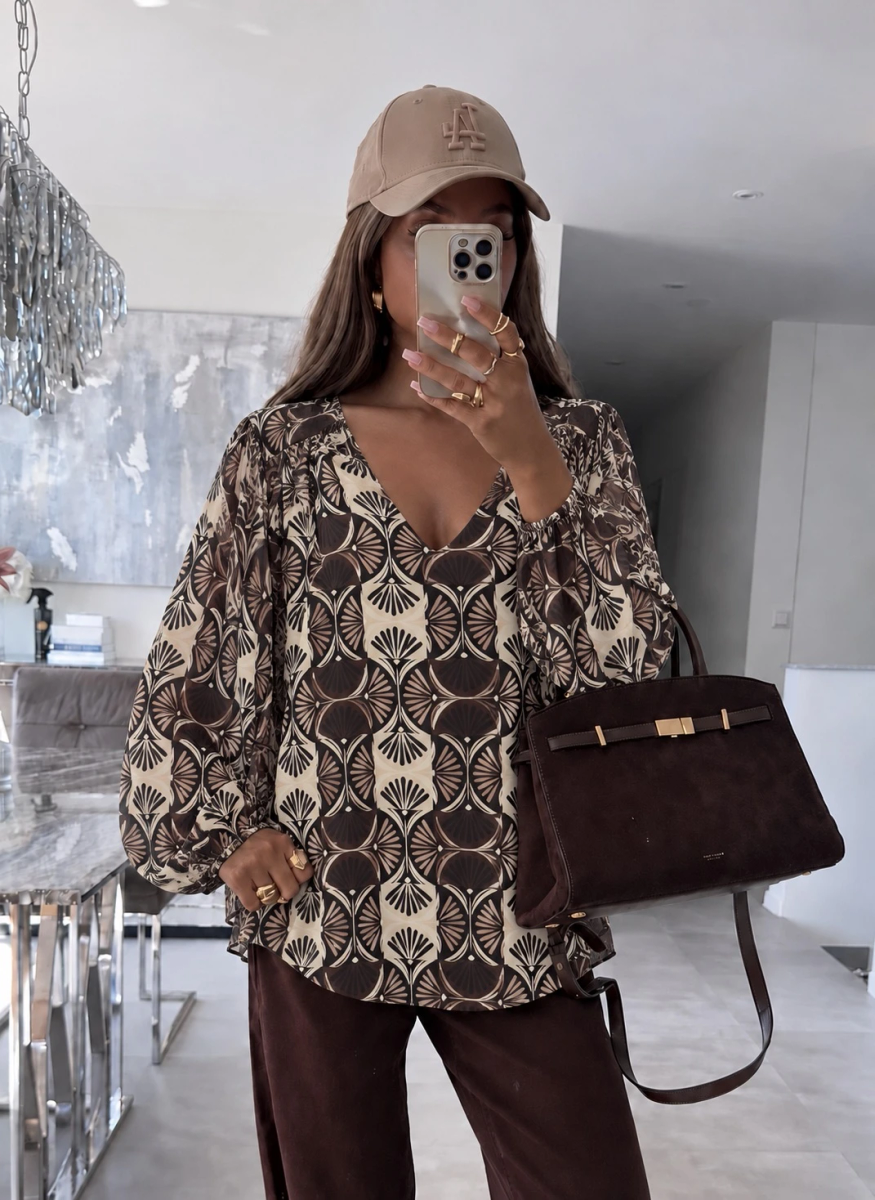Blouse Col V – Imprimé Animal