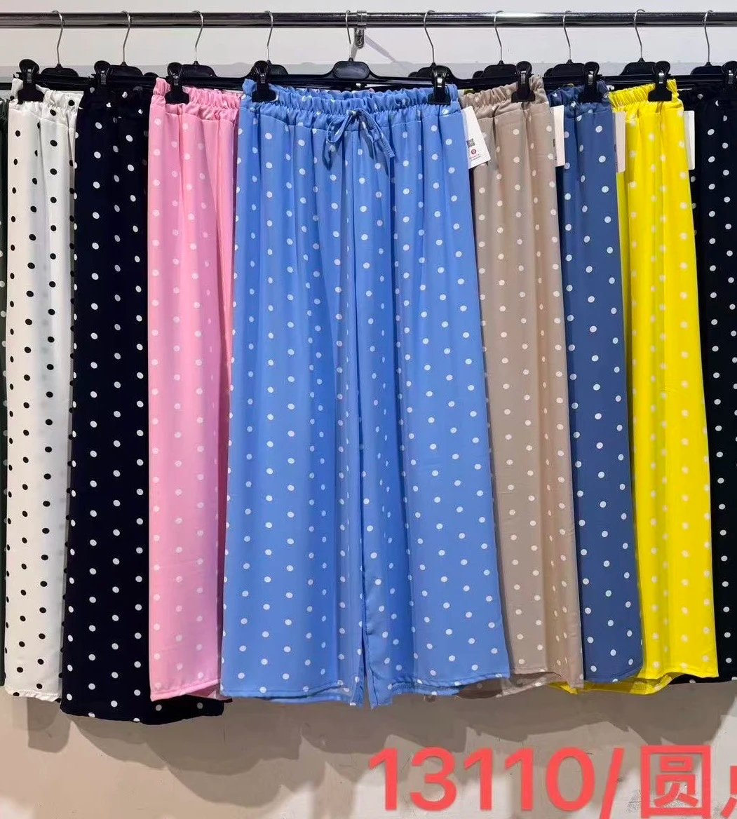 Pantalon à pois taille élastique 2
