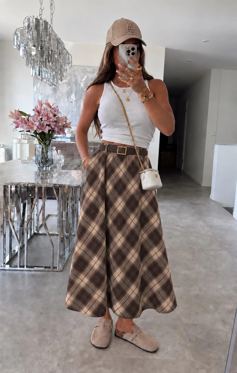 Jupe en suédine avec ceinture taille élastique imprimé