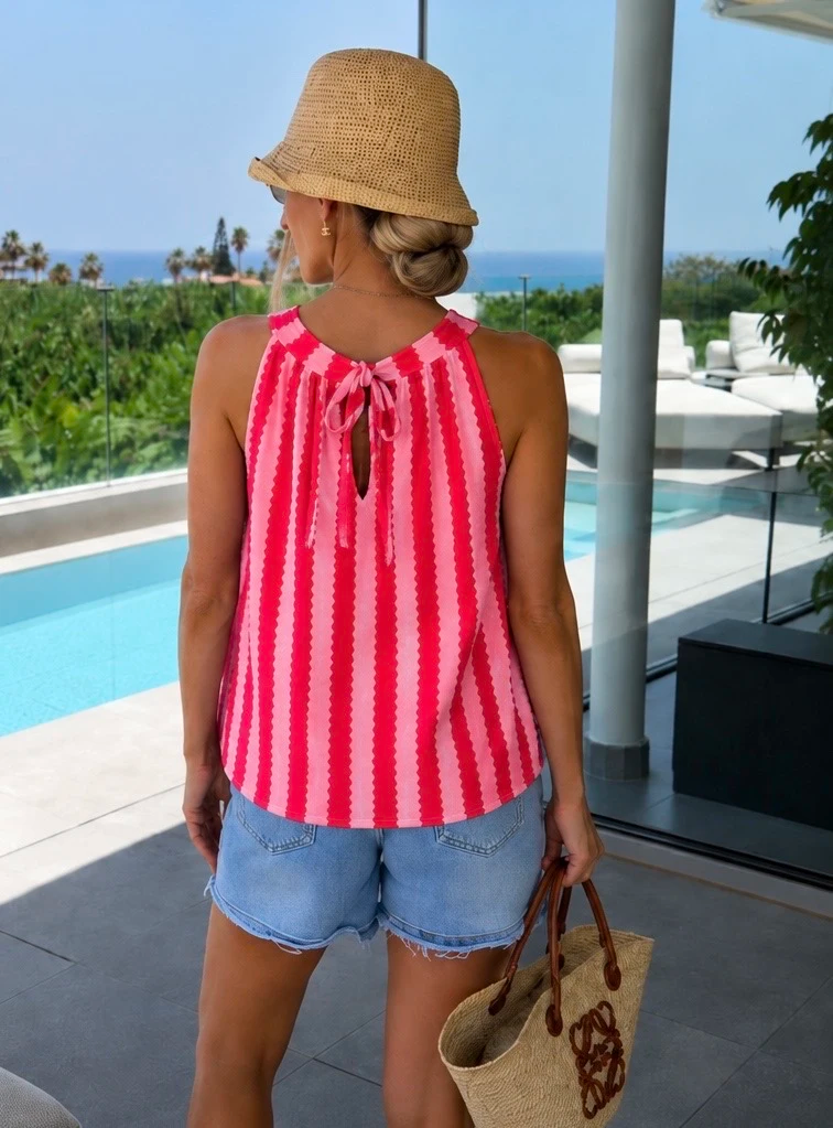 Fluid zigzag print top multicolor 2