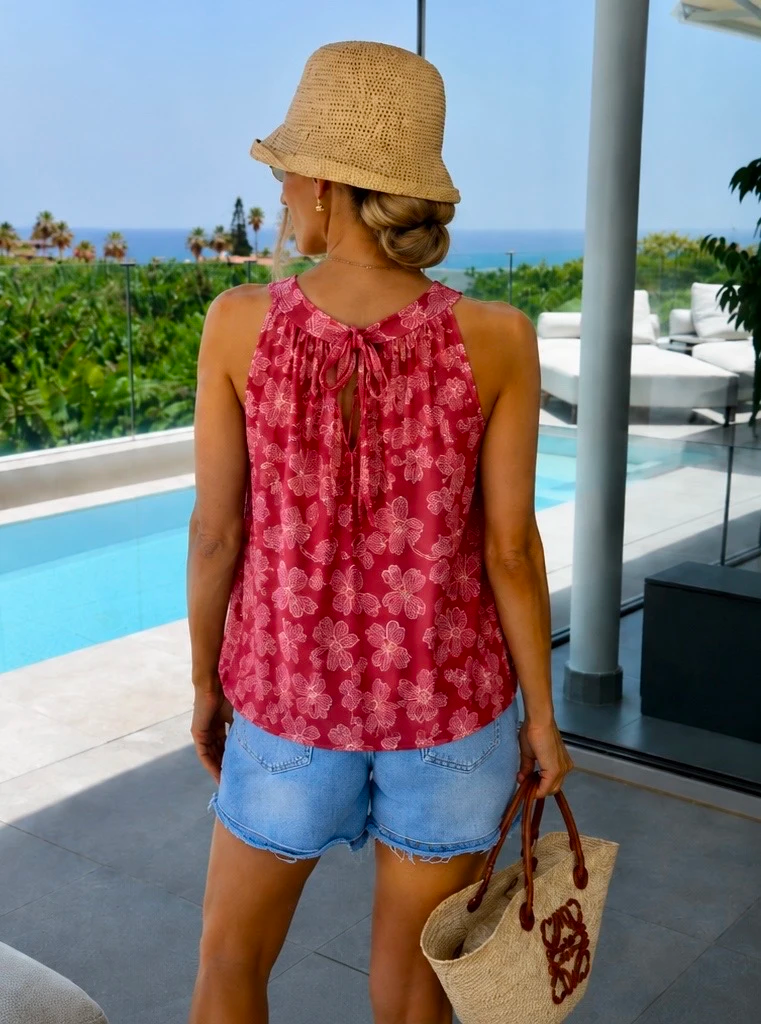 Fluid zigzag print top multicolor 2