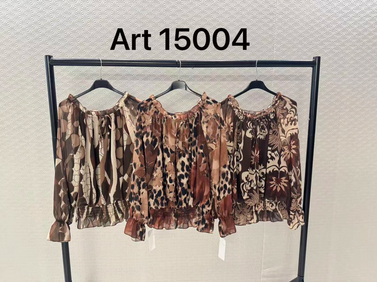 Blouse imprimé épaulées dénudées doublure viscose 2