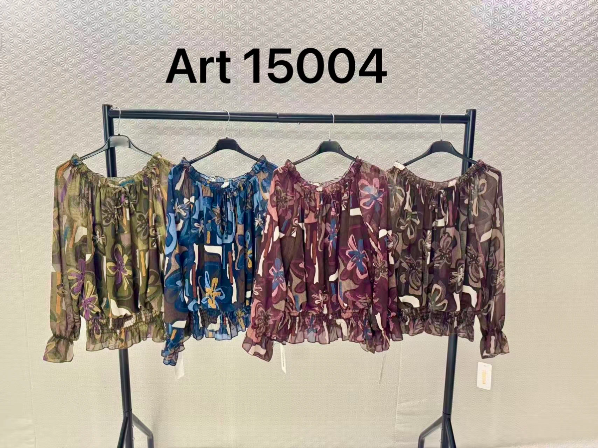 Off-the-shoulder printed blouse with viscose lining 2