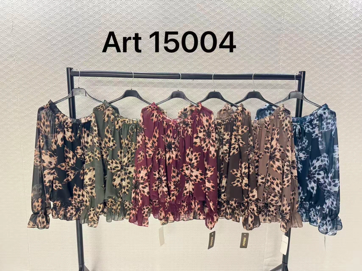 Off-the-shoulder printed blouse with viscose lining 2