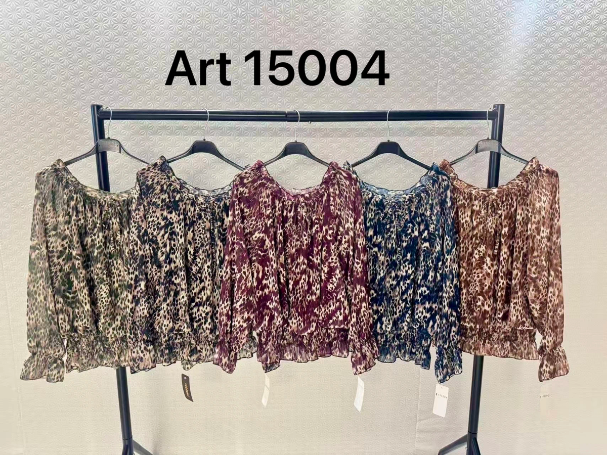 Blouse imprimé épaulées dénudées doublure viscose 2