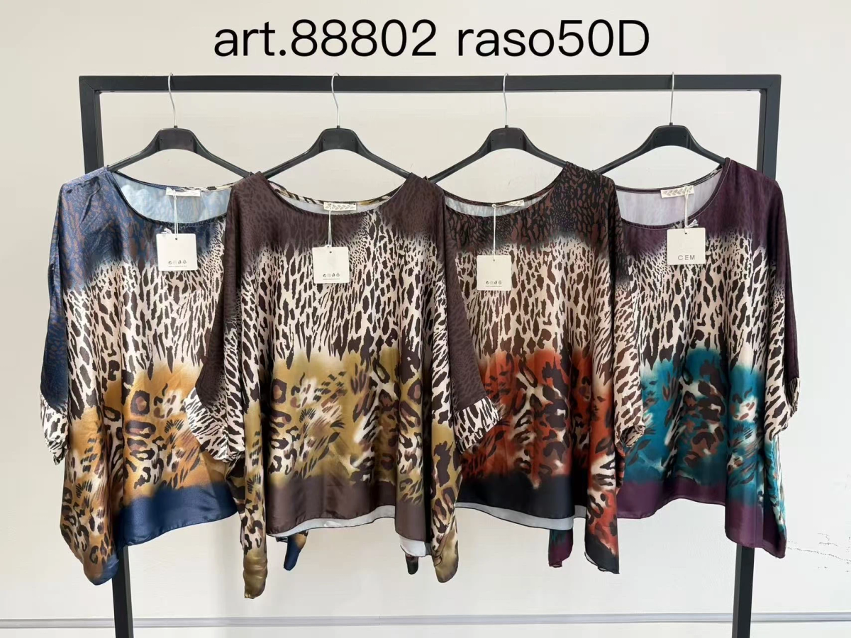Oversized leopard print satin blouse 2