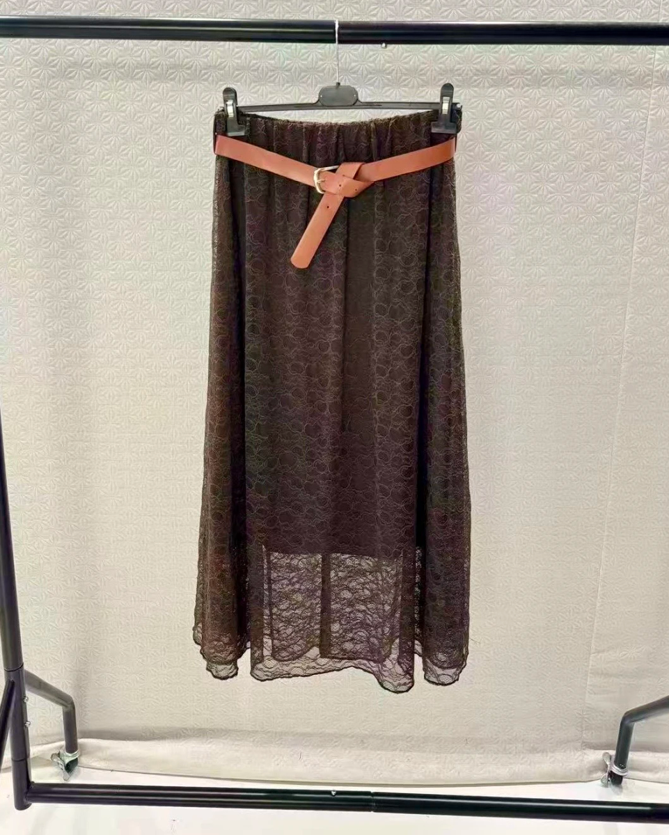 Jupe dentelle avec ceinture taille élastique doublure viscose 2