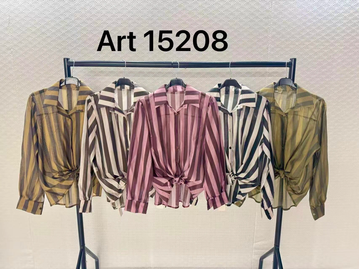 Chemise en Tencel à Rayures – Coupe Nouée 2