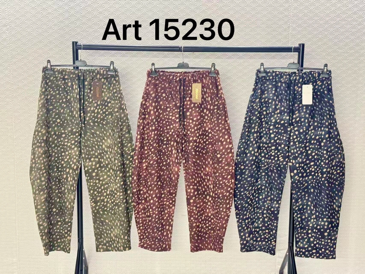 Pantalon ballon en suédine imprimé biche à taille élastiquée 3