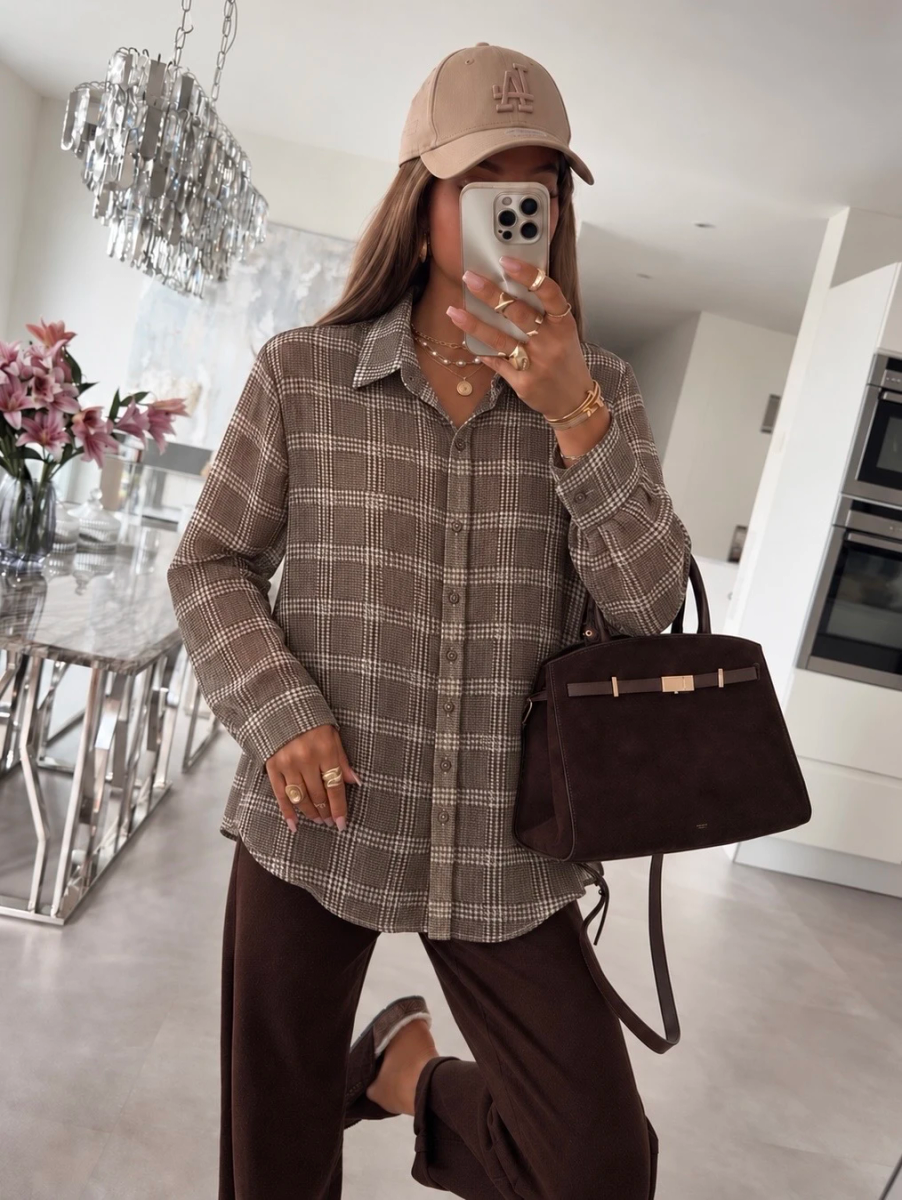 Chemise oversize en mousseline  imprimé et doublure viscose