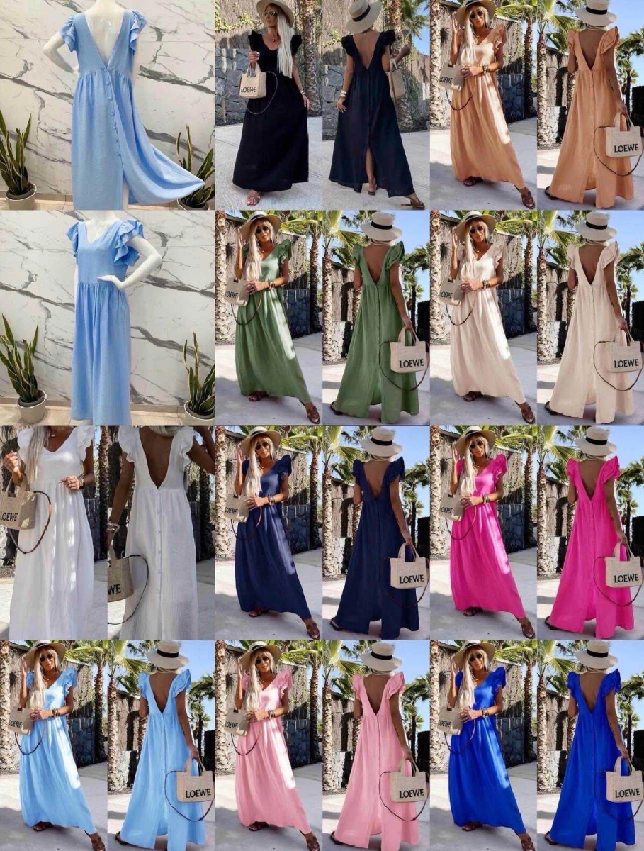 Robe Bohème Longue – Coupe Ample, Dos Nu 2