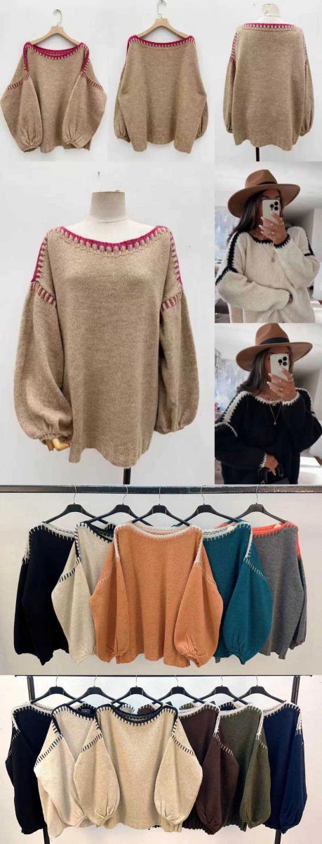 Contrasting edge sweater 2