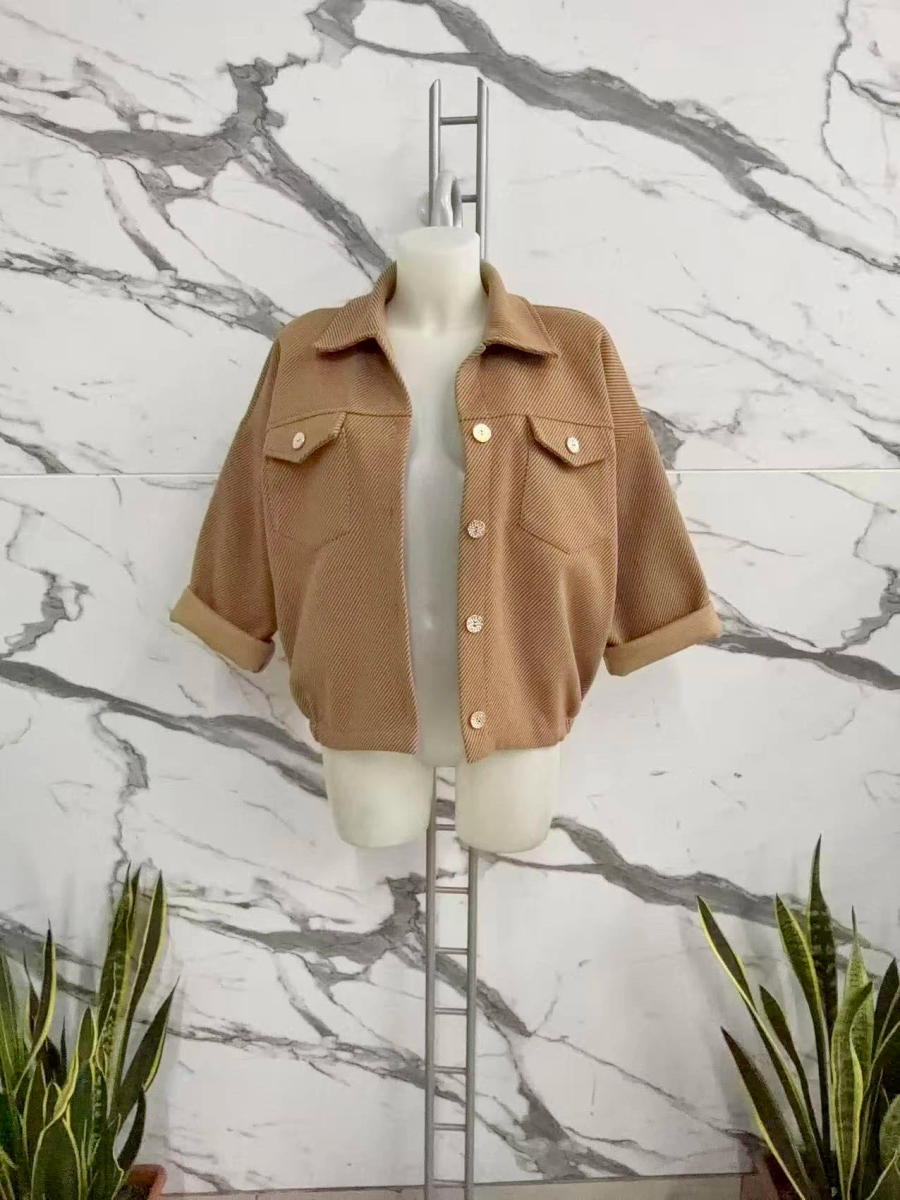 Textured oversized cropped jacket 2