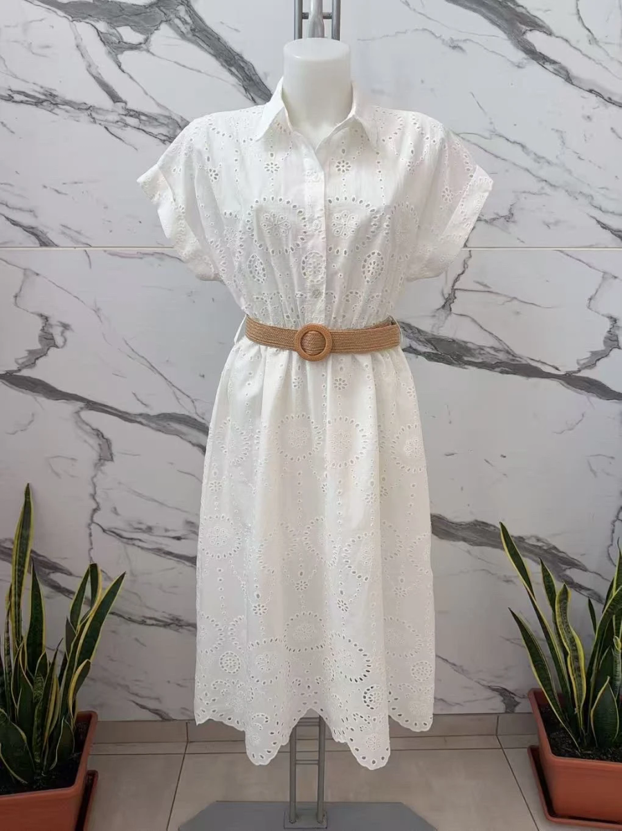 Bohemian shirt dress with embroidery pattern 2