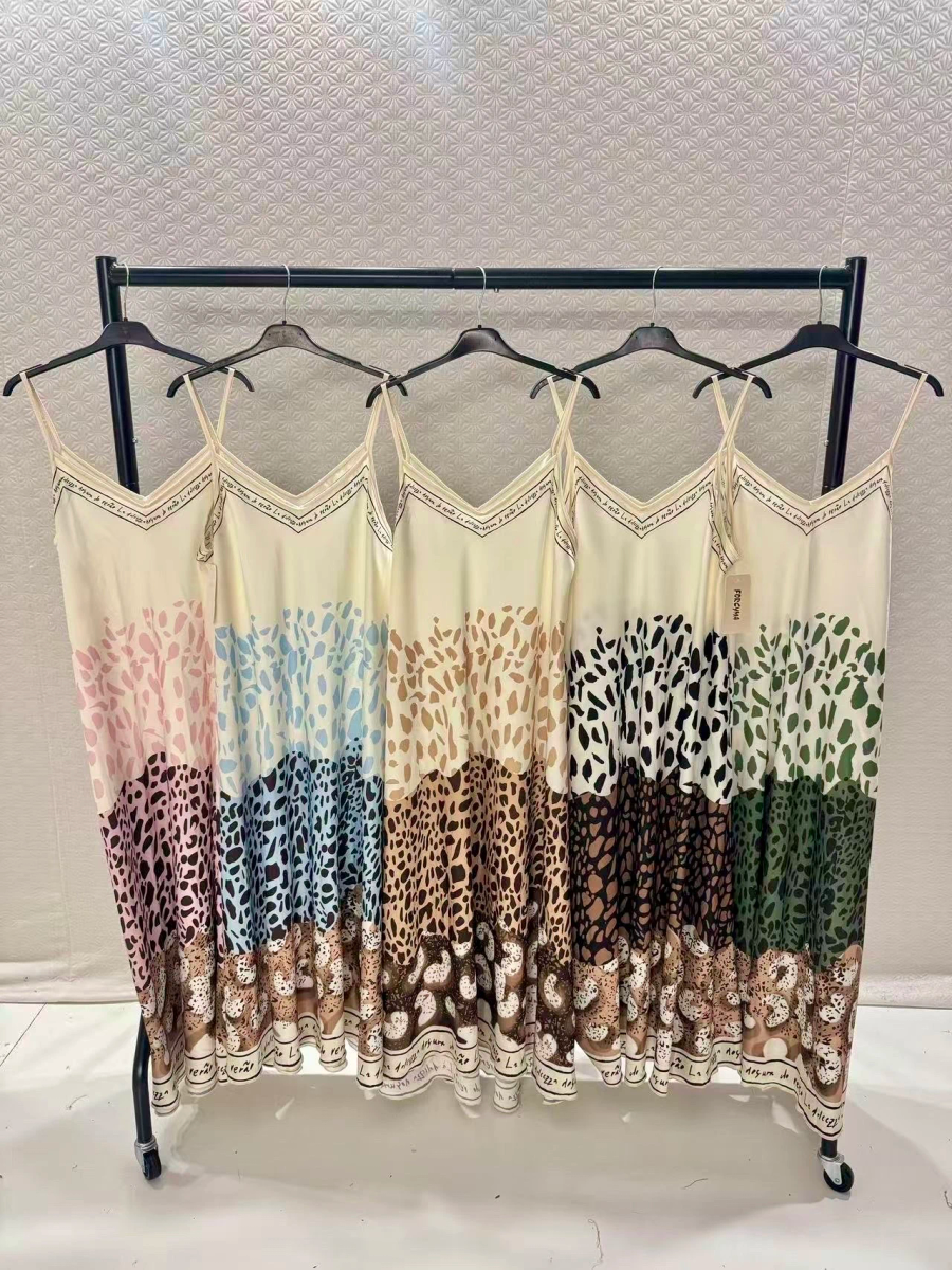 Robe bohème fluide imprimé leopard dégradé 2