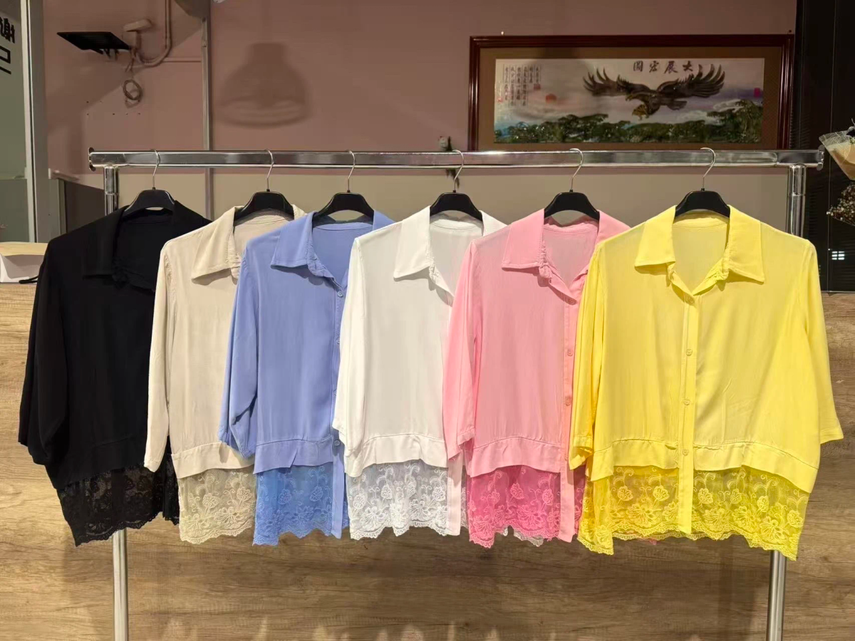 3/4 sleeve shirt with lace detail 2