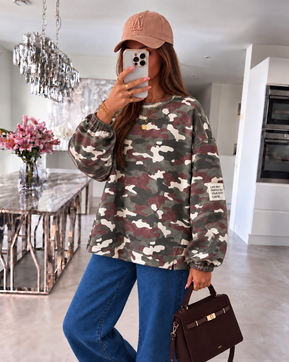 Pull oversize camouflage & patch