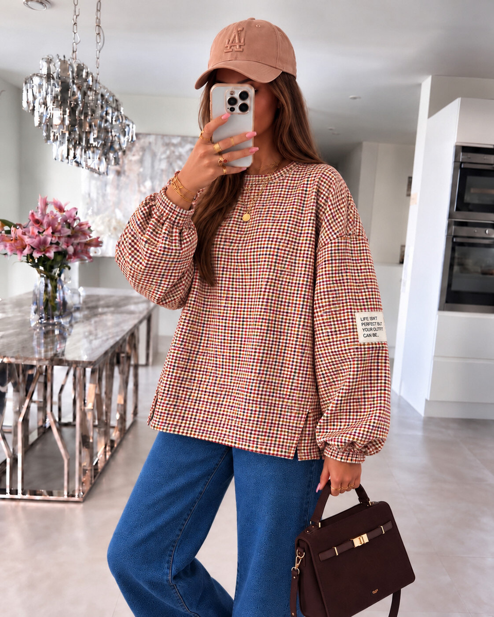 Pull oversize carreaux & patch