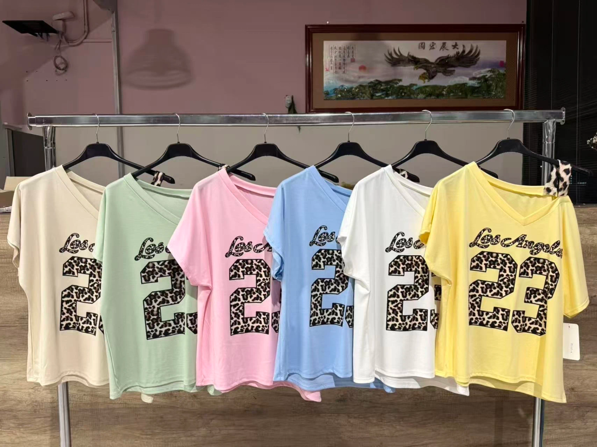 T-shirt Oversize Los Angeles 23 Léopard – Top Col V Tendance 3