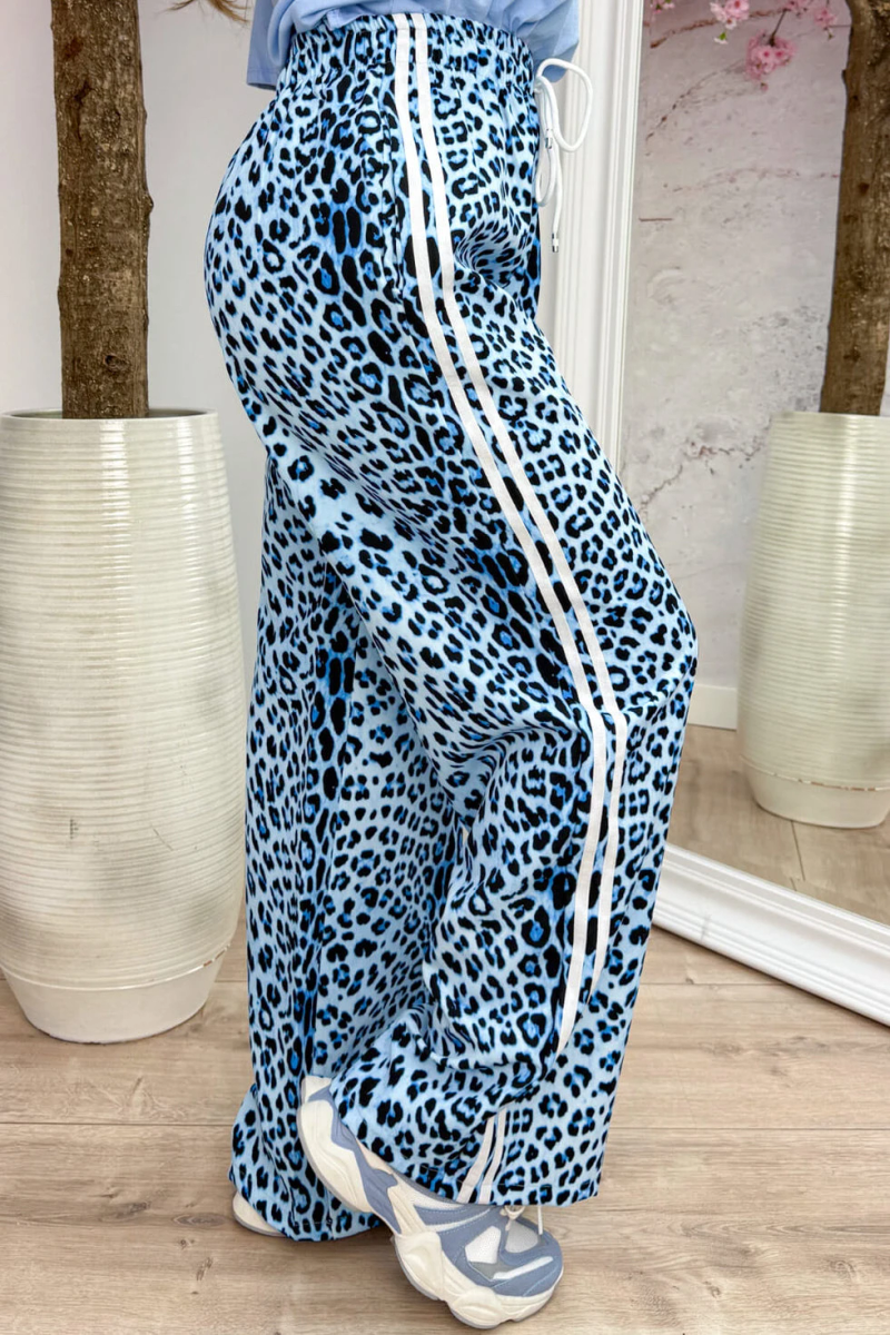 Pantalon jogging à bande imprimé léopard 2