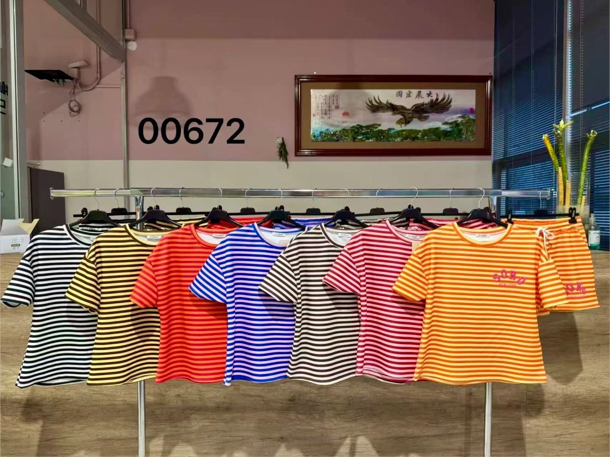 Soho new york striped shorts set 2