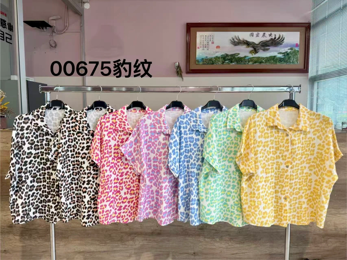 Chemise gaze de coton léopard 2