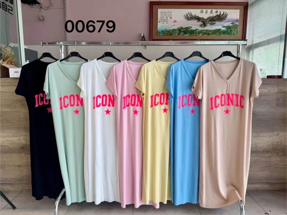 Robe t shirt col V ICONIC fluide 2