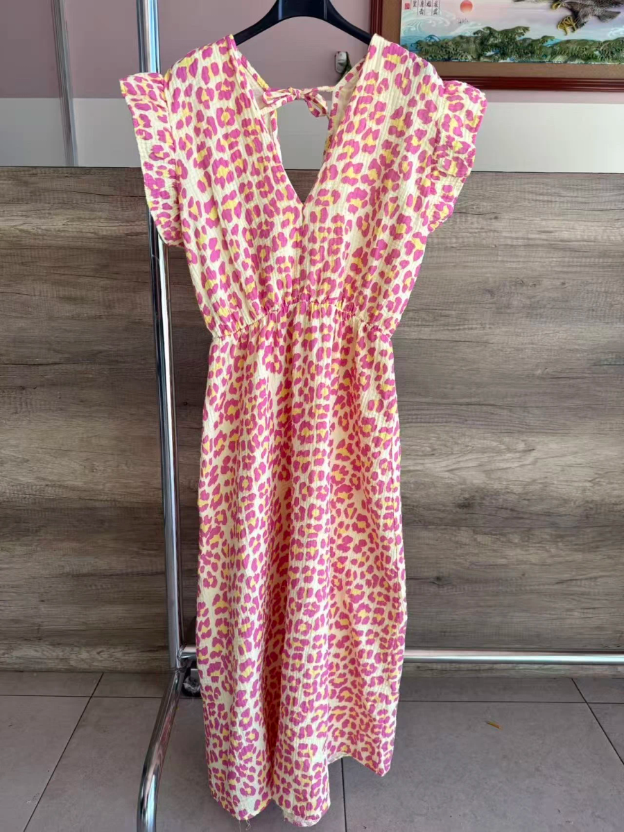 Leopard print cotton gauze dress 2