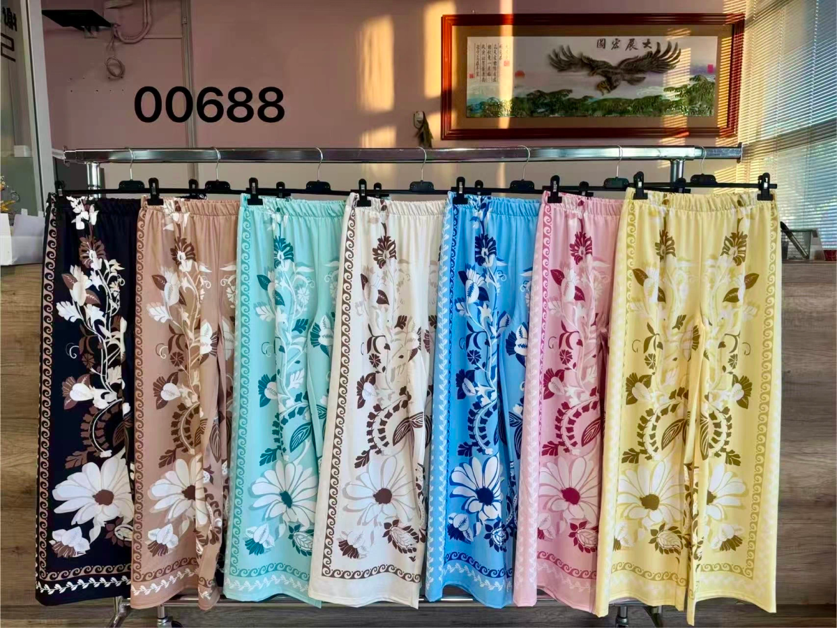 Pantalon imprimé fleuri taille élastique 2