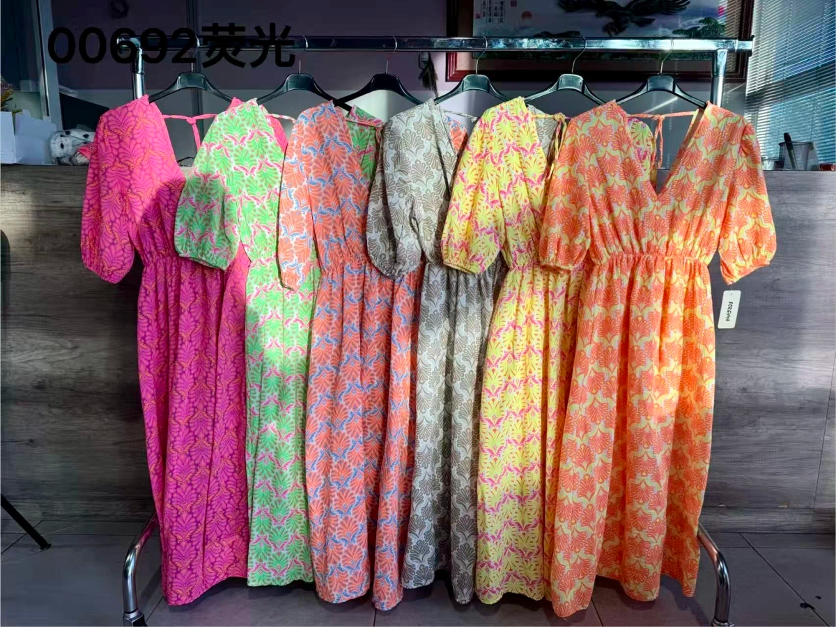 Bohemian cotton gauze long dress – colorful print 2