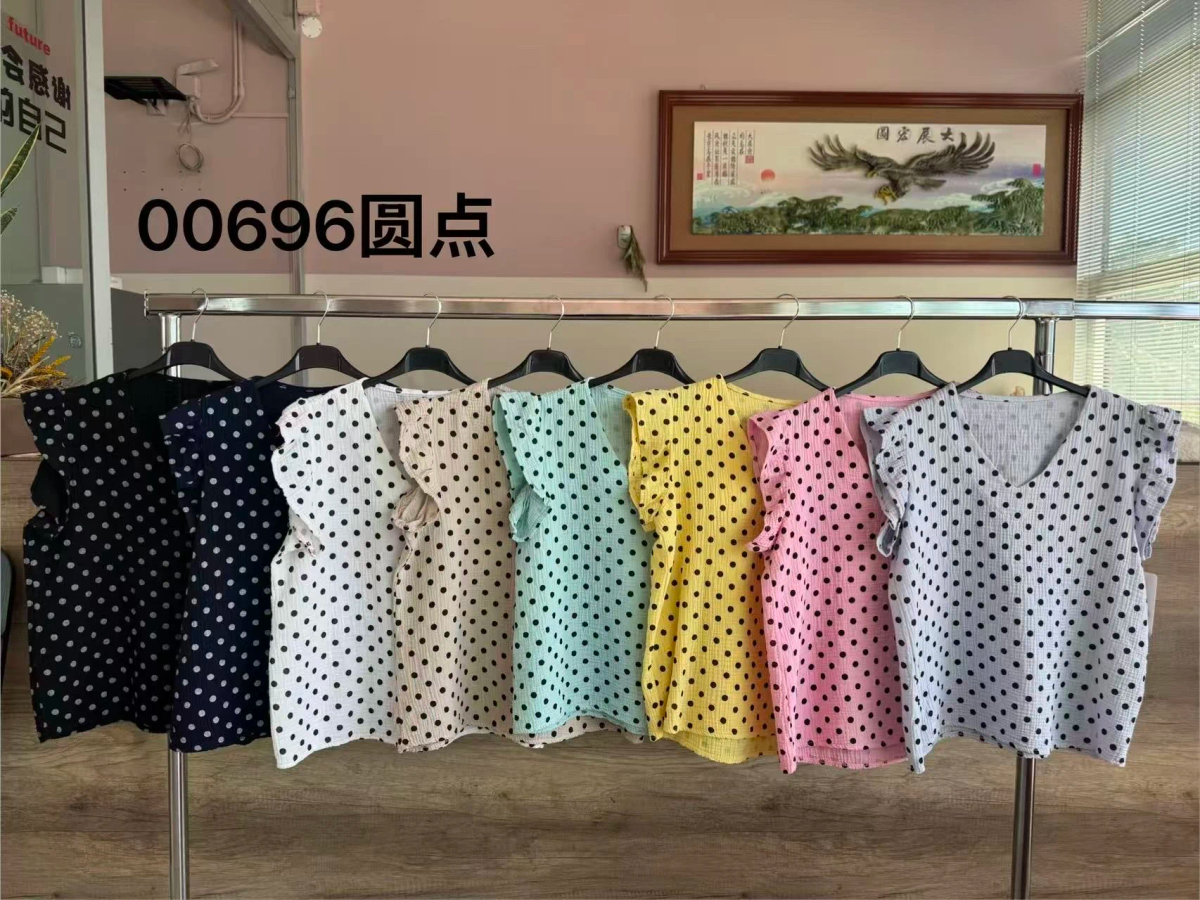 Top gaze de coton imprimé pois 2