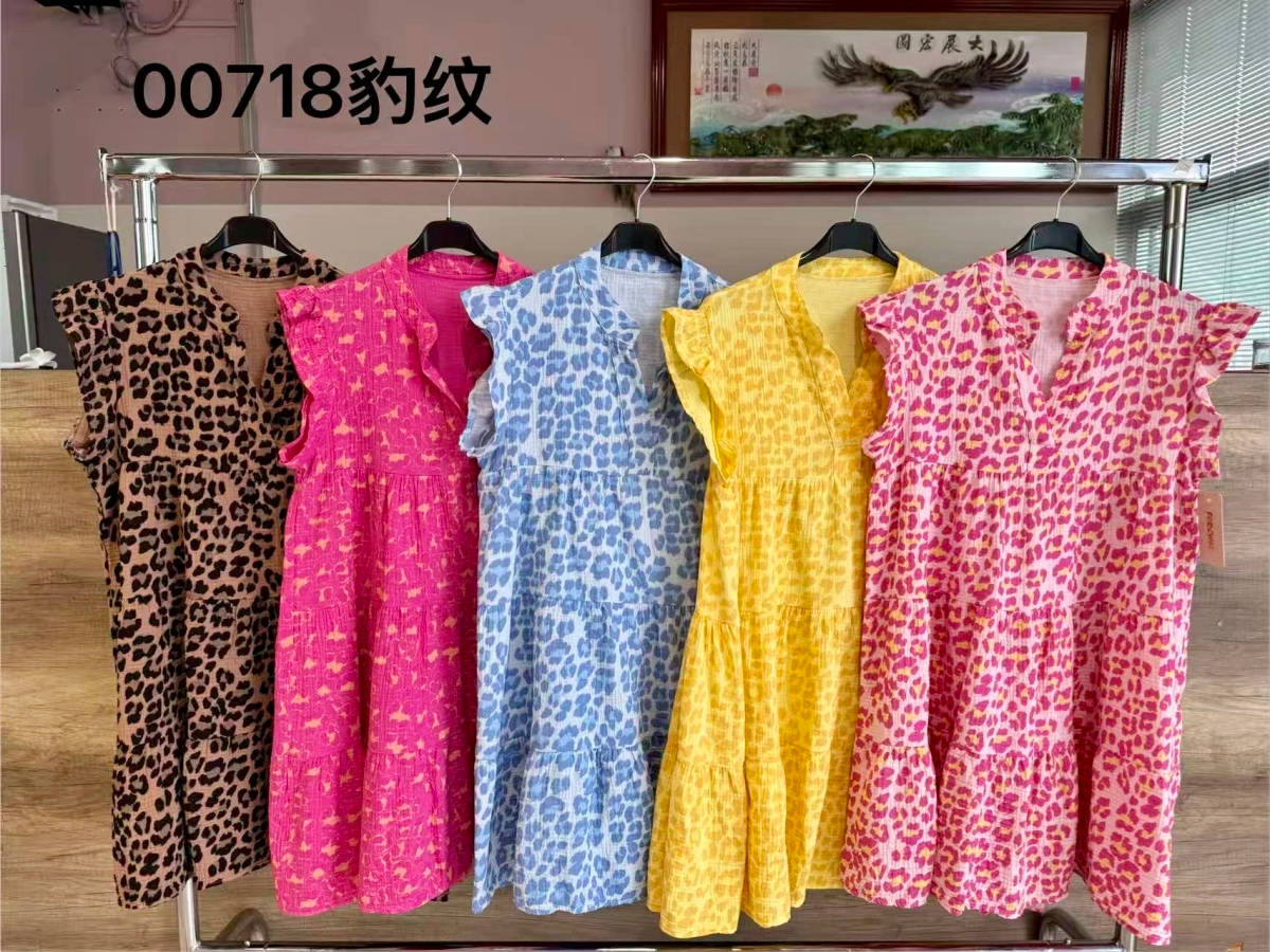 Leopard print cotton gauze dress 2