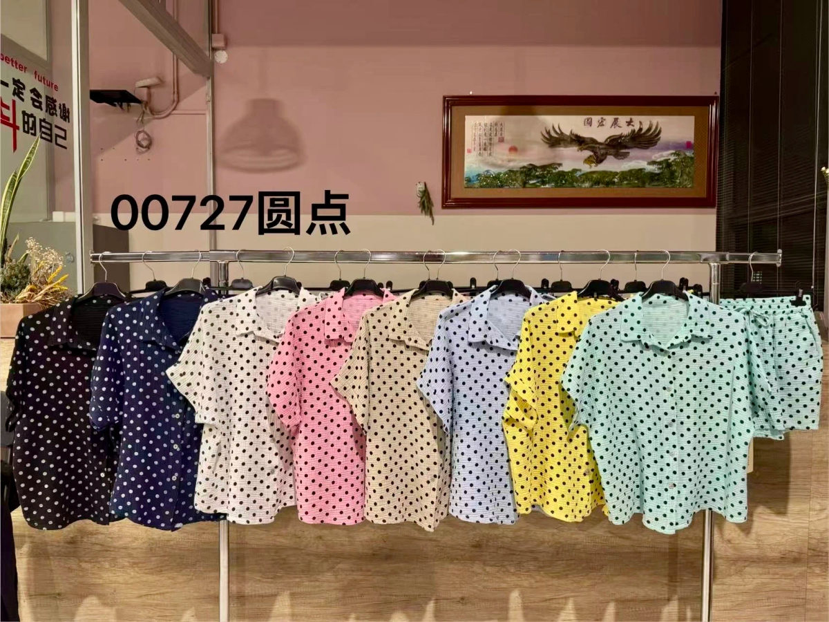 Ensemble gaze de coton à pois 3