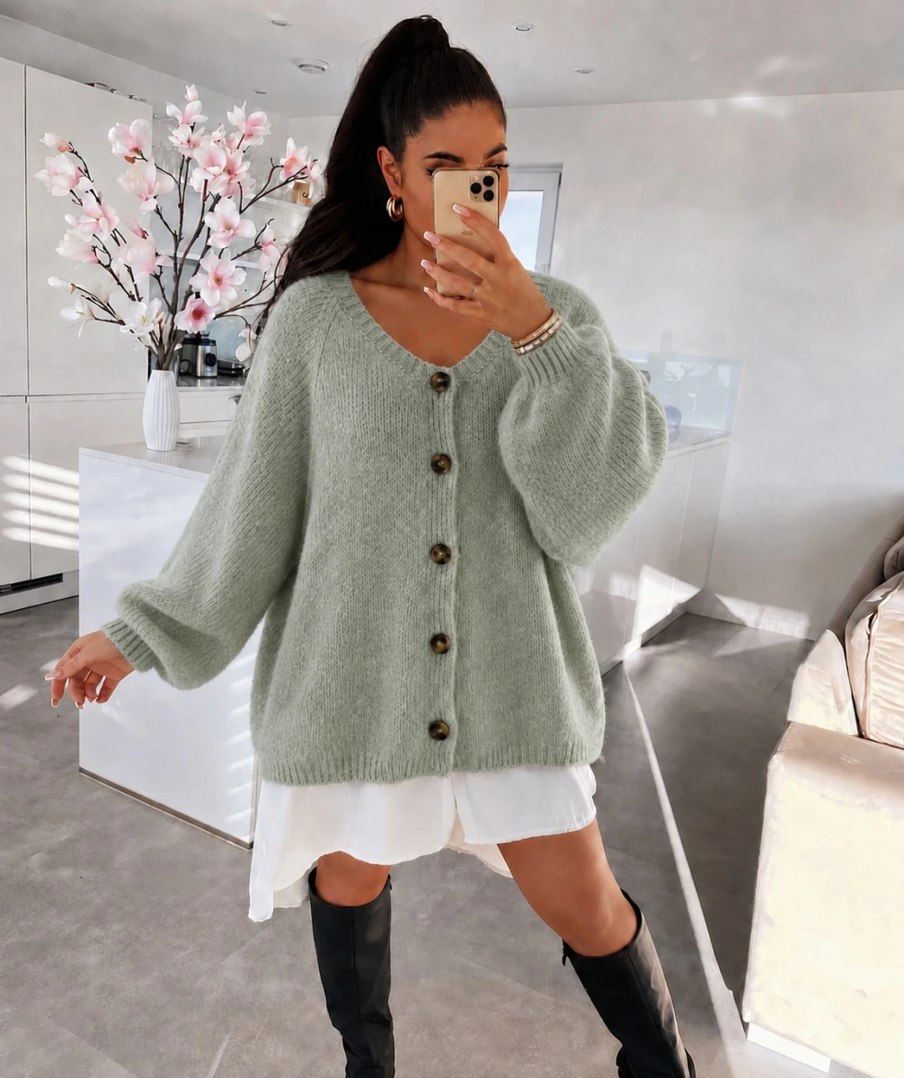Gilet Oversize en maille avec boutons