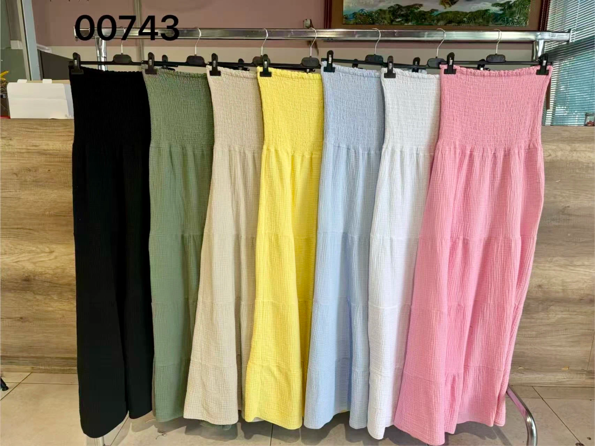 Long strapless cotton gauze dress 3