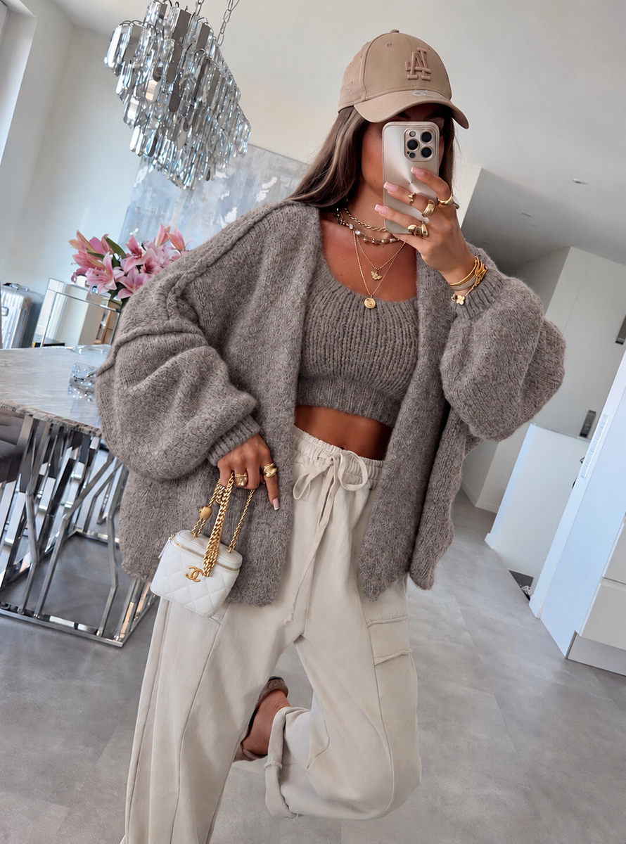 Gilet oversize en laine à manches ballon