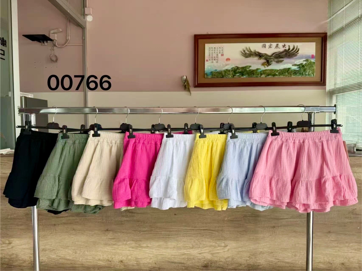Jupe short en gaze de coton taille élastique 3
