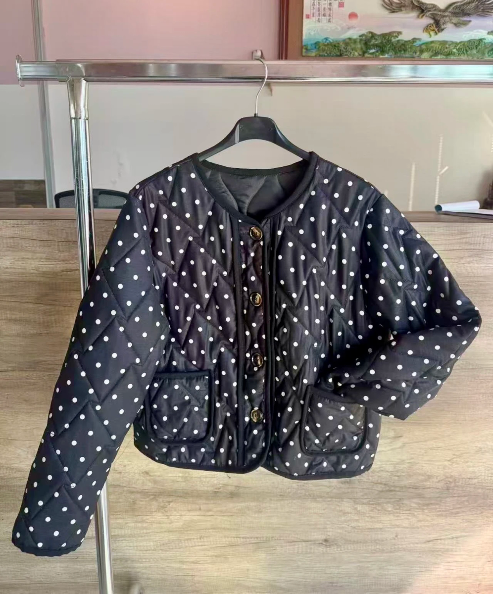 Polka dot print quilted jacket 2