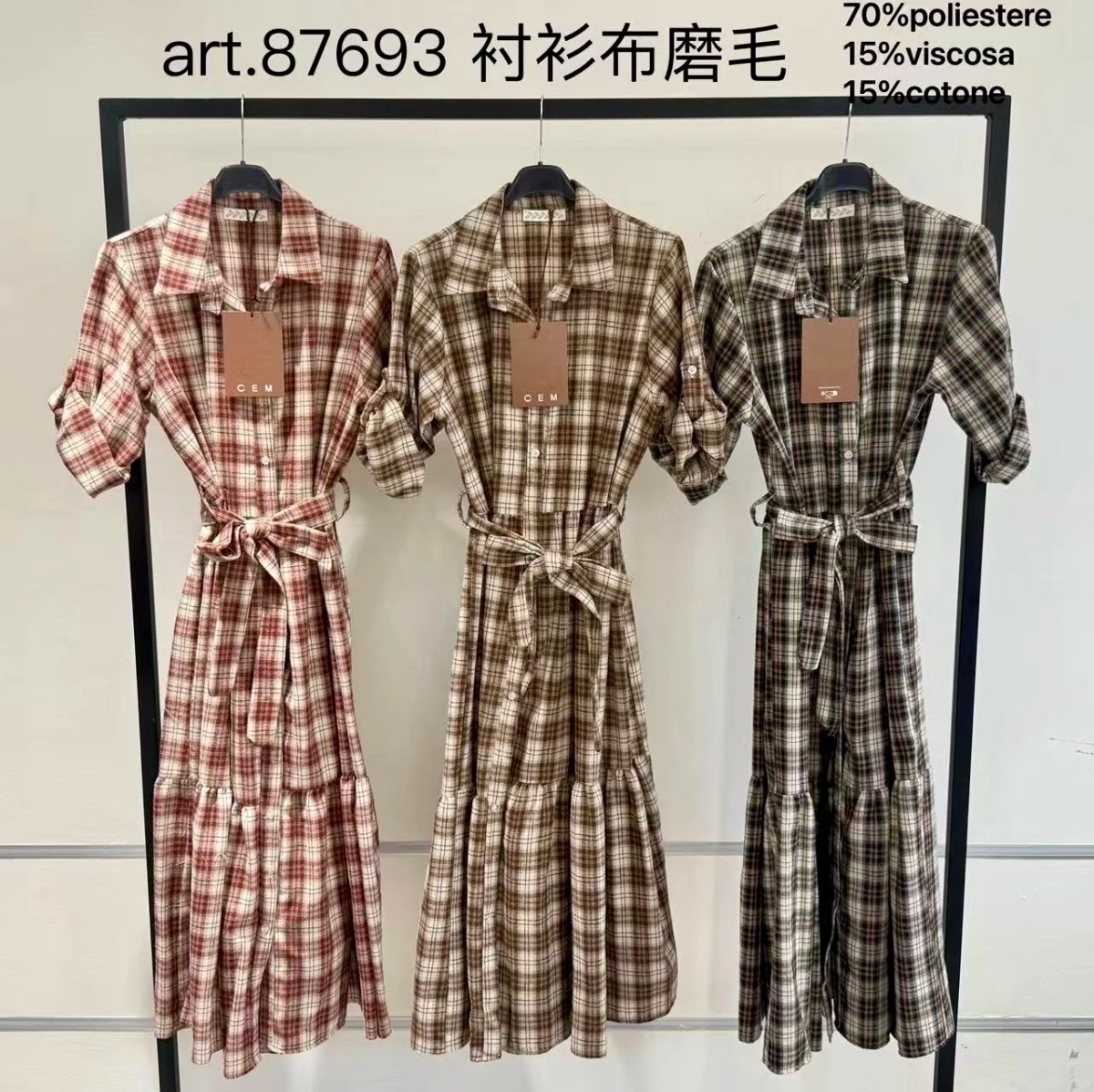 Checked flannel-effect shirt dress 2