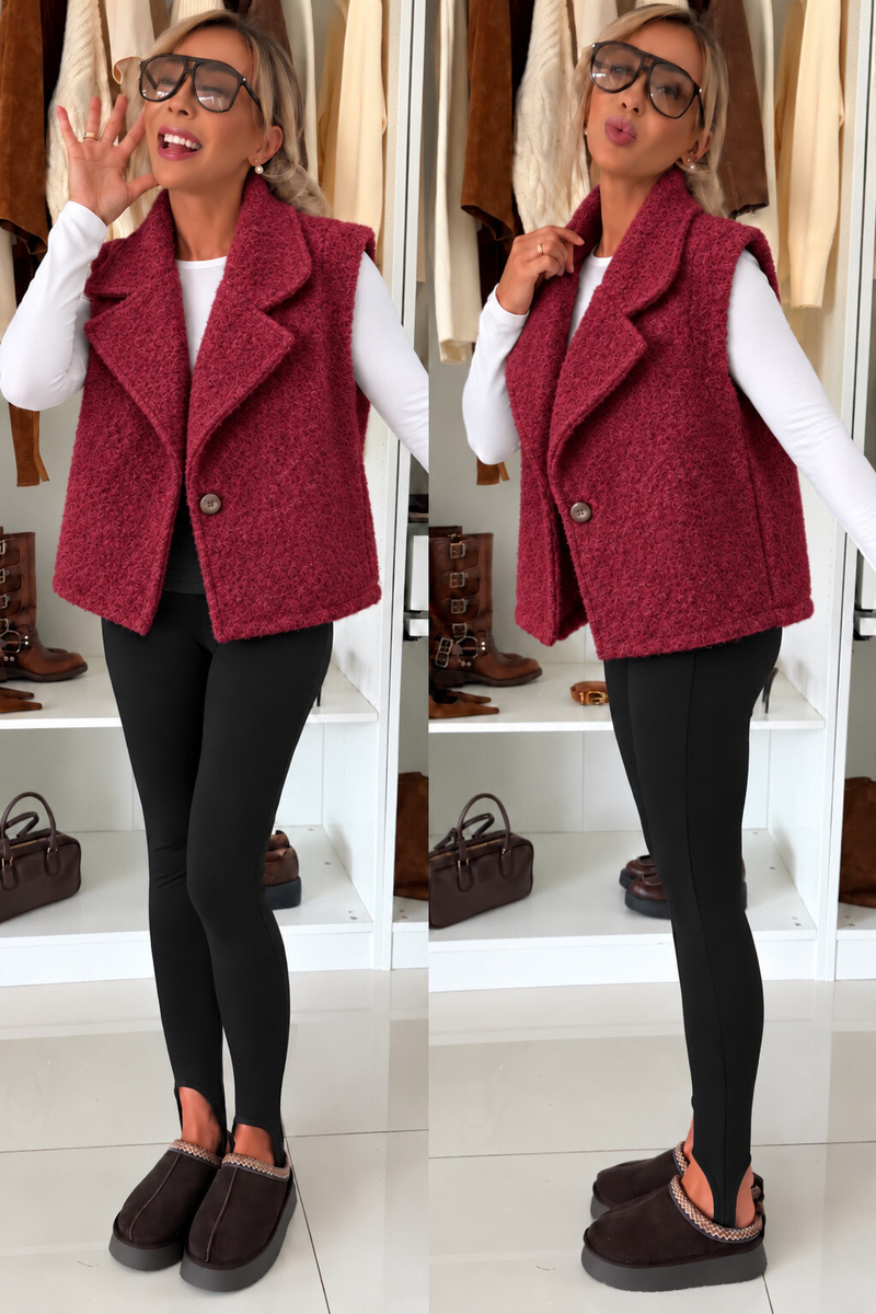 Gilet senza maniche con collo a revers oversize
