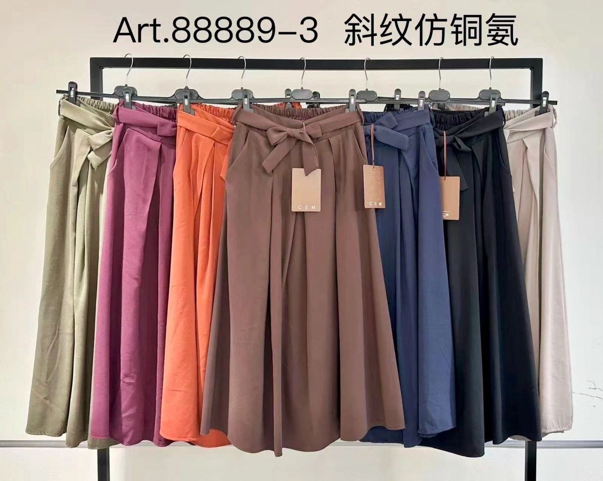 Flowy midi skirt with tied belt 2
